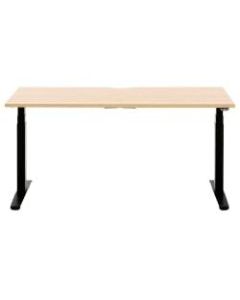 Allermuir Slide Electric Height-Adjustable Standing Desk, 29inH x 60inW x 24inD, Oak/Black