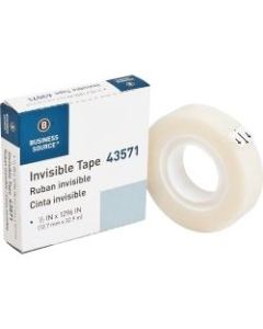 Business Source 1/2in Invisible Tape Refill Roll - 36 yd Length x 0.50in Width - 1in Core - 12 / Box