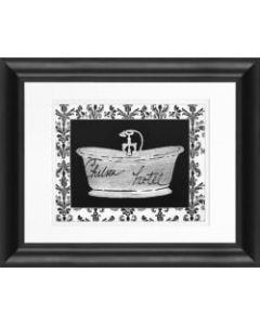Timeless Frames Marren Framed Bath Artwork, 11in x 14in, Black, Paris Hotel Tub I