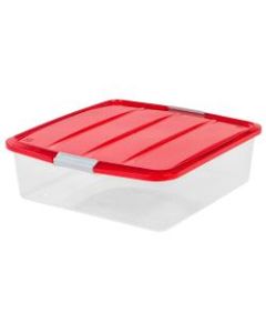 Iris Holiday 20in Wreath Storage Boxes, 20-1/2in x 19-1/2in x 6-1/4in, Red, Pack Of 3 Boxes
