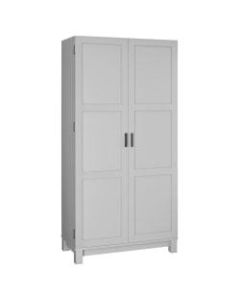 Ameriwood Home Carver 64in Storage Cabinet, 2 Drawers/6 Shelves, Gray