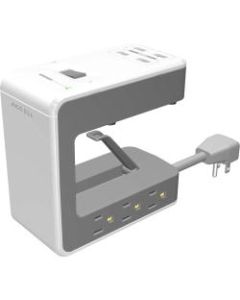Accell Power U - Clamping power station for home and work with 6 surge protected AC outlets and 4 USB-A charging ports - 6 x AC Power, 4 x USB - 1800 VA - 1080 J - 120 V AC Input