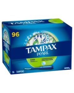 Tampax Pearl Unscented Super Tampons, Box Of 96 Tampons