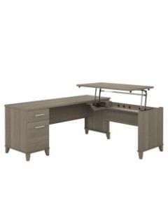 Bush Furniture Somerset 3 Position Sit to Stand L Shaped Desk, 72inW, Ash Gray, Standard Delivery