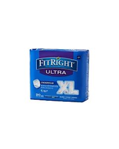 FitRight Ultra Protective Underwear, Extra-Large, 56 - 68in, White, Case Of 20