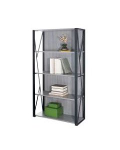 Safco Mood 4-Shelf Bookcase, Gray