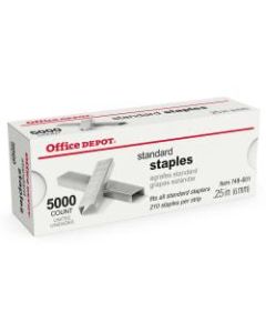 Office Depot Brand Staples, 1/4in Standard, Full Strip, Box Of 5,000