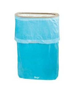 Amscan Pop-Up Plastic Trash Fling Bins, 13 Gallons, Caribbean Blue, Pack Of 3 Bins