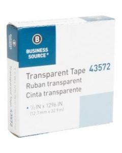 Business Source 1/2in All-purpose Transparent Glossy Tape - 36 yd Length x 0.50in Width - 1in Core - Clear