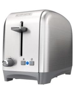 Black & Decker 2-Slice Toaster - 1100 W - Toast, Bagel, Frozen, Defrost, Waffle - Brushed Stainless Steel