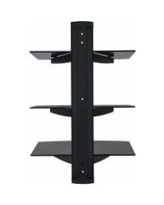 Mount-It MI-893 Floating Wall-Mounted Triple A/V Shelf, 18inH x 16-1/2inW x 11-7/8inD, Black