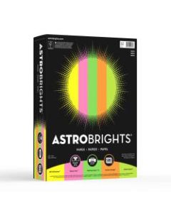 Astrobrights Colored Paper, 8.5in x 11in, 24 lb., Neon Assortment, 500 Sheets