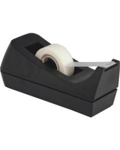 Business Source Standard Desktop Tape Dispenser - 1in Core - Non-skid Base - Plastic - Black - 1 Each