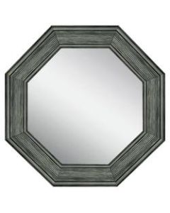 PTM Images Framed Mirror, Octagonal, 35 1/2inH x 35 1/2inW, Stone Gray