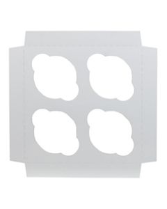 BOXit Corporation Cupcake Inserts, 4-Compartment, 7in x 7in, 100% Recycled, White, Pack Of 100