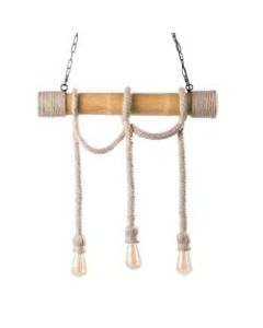 Southern Enterprises Montez DIY 3-Rope Exposed Bulb Hanging Pendant Lamp, Natural/Black