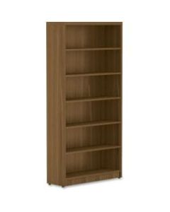 Lorell Chateau Series Bookcase, 6-Shelf, Walnut