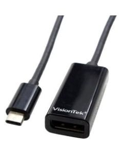 VisionTek USB 3.1 Type C to DisplayPort Adapter (M/F) - USB Type C to DisplayPort Adapter - USB-C to DP Adapter Male to Female 5 Inch UHD 4K (3840x2160) 60 Hz Thunderbolt 3 TB3 Compatible for Mac Windows Chromebook