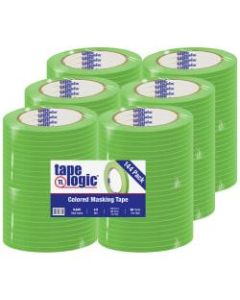 Tape Logic Color Masking Tape, 3in Core, 0.25in x 180ft, Light Green, Case Of 144