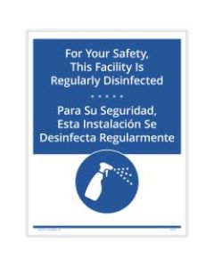 ComplyRight Coronavirus And Health Safety Posting Notices, Facility Regularly Disinfected, English, 8-1/2in x 11in, Set Of 3 Notices