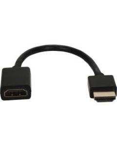 QVS 0.5ft High Speed HDMI UltraHD 4K with Ethernet Thin Flexible Extension Cable - First End: 1 x HDMI Male Digital Audio/Video - Second End: 1 x HDMI Female Digital Audio/Video - Black