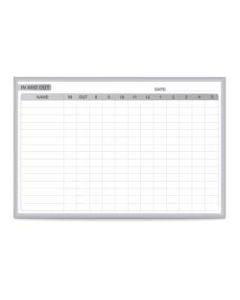 Ghent Manufacturing In/Out Magnetic Dry-Erase Whiteboard, 48in x 72in, Aluminum Frame With Silver Finish