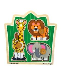 Melissa & Doug Jungle Safari Friends 3-Piece Jumbo Knob Puzzle