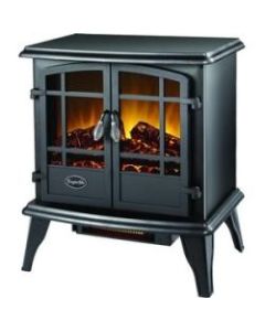 Comfort Glow The Keystone Electric Stove with Infrared Quartz (Black) - Infrared - Electric - Electric - 1348.13 W - 700 Sq. ft. Coverage Area - 1500 W - Indoor - Gloss Black