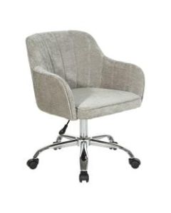 Office Star Versailles Velvet Mid-Back Office Chair, Smoke/Chrome