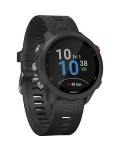 Garmin Forerunner 245 GPS Watch - Wrist - 1.2in - 240 x 240 - Bluetooth - GPS - 168 Hour - Black - Glass Lens - Fiber Reinforced Polymer Case - Silicone Band
