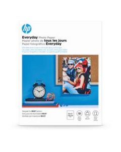 HP Everyday Photo Paper for Inkjet Printers, Glossy, Letter Size (8 1/2in x 11in), 53 Lb, Pack Of 50 Sheets (Q8723A)