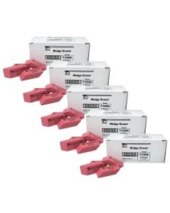 Charles Leonard Synthetic Latex-Free Rubber Wedge Erasers, Pink, 36 Erasers Per Box, Pack Of 5 Boxes