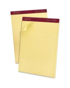 Ampad Mediumweight Quadrille Pad, 8 1/2in x 11in, Quadrille Ruled, 50 Sheets, Canary Yellow