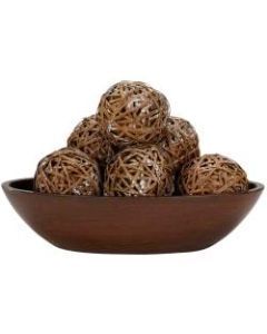 Nearly Natural 3 3/4inH Wicker Decorative Balls, Set Of 6