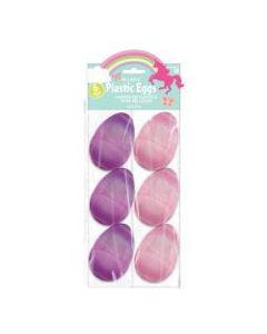 Amscan Large Plastic Easter Eggs, 3in x 2in, Unicorn, 5 Eggs Per Bag, Pack Of 6 Bags