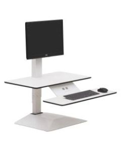Lorell E-Motion Electric Sit-To-Stand Desk Riser, White