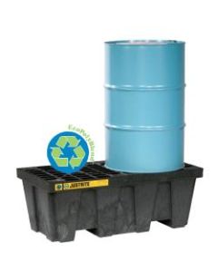 Justrite 2-Drum Spill Control Pallet, 66 Gallons, 25inH x 49inW x 18inD, Yellow
