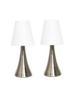 Simple Designs Valencia Mini Table Lamps With Fabric Shades, 11 1/2inH, Set Of 2