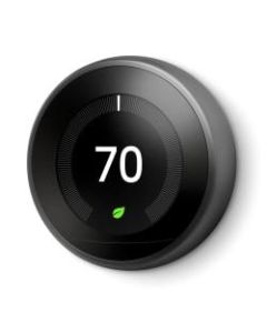 Google Nest Learning Thermostat 3rd Generation - For Tablet, Notebook, Room, Heater, Humidifier, Dehumidifier, Fan, Home, Heat Pump, Smartphone, Cooling System - Google Assistant, Alexa, Wink Supported