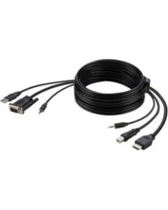 Belkin VGA to HDMI SKVM Combo Cable - 10 ft KVM Cable for Keyboard/Mouse, KVM Switch - First End: 1 x 15-pin HD-15 Male VGA, First End: 1 x 4-pin Type A Male USB, - Black