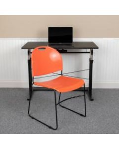 Flash Furniture HERCULES Series Ultra-Compact Stack Chairs, Orange, Set Of 5 Chairs