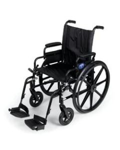 Medline Excel K4 Extra-Wide Lightweight Wheelchair, Swing Away, 20in Seat, Gray