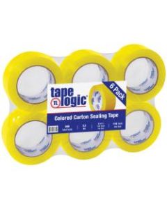 Tape Logic Carton-Sealing Tape, 3in Core, 2in x 110 Yd, Yellow, Pack Of 6