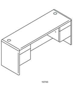 HON 10700 Series? Laminate Credenza With Kneespace, Mahogany