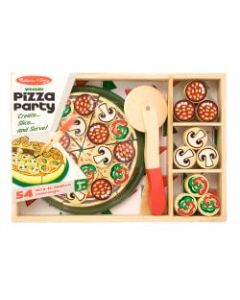 Melissa & Doug 64-Piece Pizza Party Wooden Pizza Set