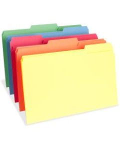 Business Source 1/3 Tab Cut Legal Recycled Top Tab File Folder - 8 1/2in x 14in - 3/4in Expansion - Top Tab Location - Assorted Position Tab Position - Assorted - 10% - 100 / Box