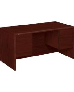 HON 10700 Series Laminate Double-Pedestal Desk, Mahogany