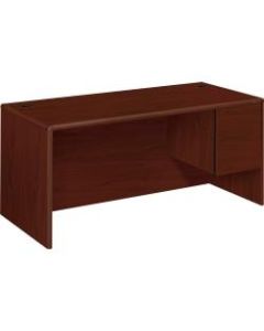 HON 10700 Series Laminate Single-Pedestal Desk, Pedestal On Right, Mahogany