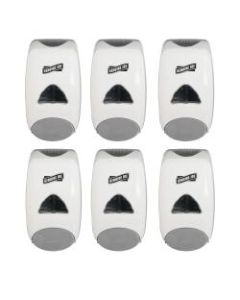 Genuine Joe Solutions 1250 ml Soap Dispenser - Manual - 1.32 quart Capacity - Soft Push - White - 6 / Carton