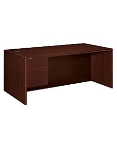 HON 10700 Series 72inW Left Pedestal Desk, Mahogany